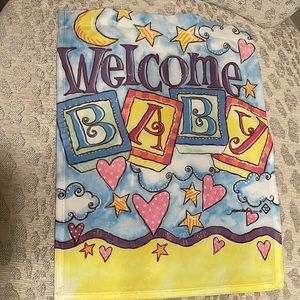 Welcome Baby garden flag